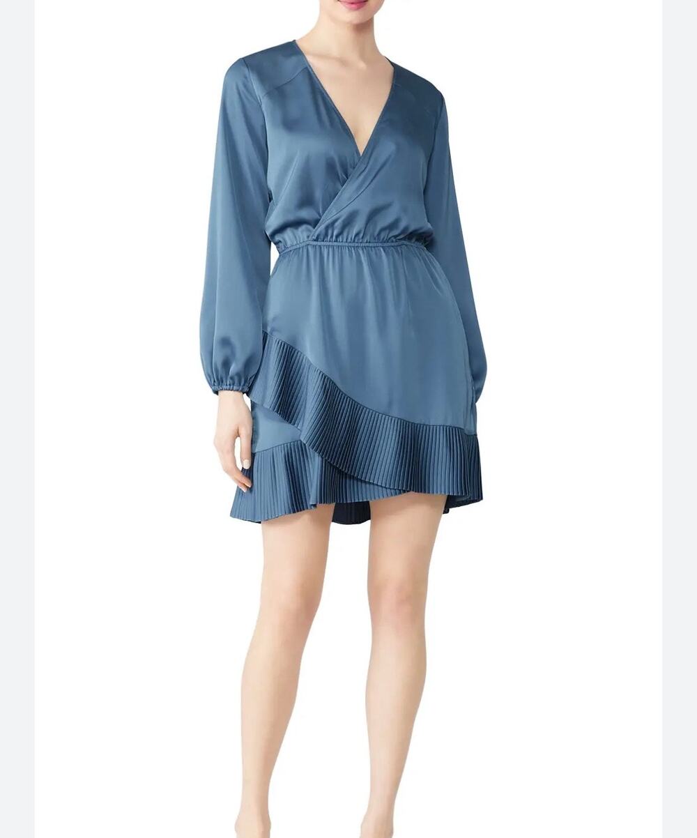 Waverly Grey Blue Logan Wrap Dress Medium
